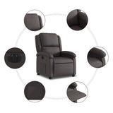 Fauteuil inclinable électrique marron foncé cuir véritable