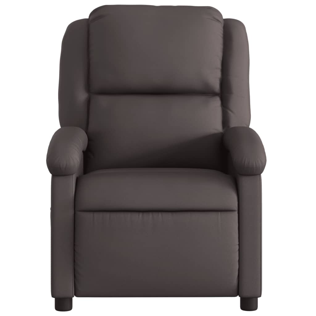 Fauteuil inclinable électrique marron foncé cuir véritable