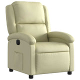 Fauteuil inclinable électrique crème cuir véritable