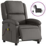 Fauteuil inclinable électrique gris cuir véritable