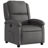 Fauteuil inclinable électrique gris cuir véritable
