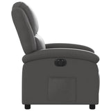 Fauteuil inclinable électrique gris cuir véritable