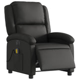 Fauteuil de massage inclinable électrique noir cuir véritable