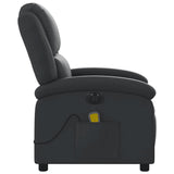Fauteuil de massage inclinable électrique noir cuir véritable