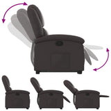 Fauteuil inclinable marron foncé cuir véritable