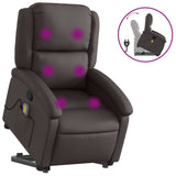 Fauteuil inclinable de massage marron foncé cuir véritable