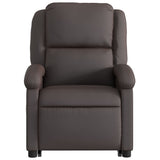 Fauteuil inclinable de massage marron foncé cuir véritable