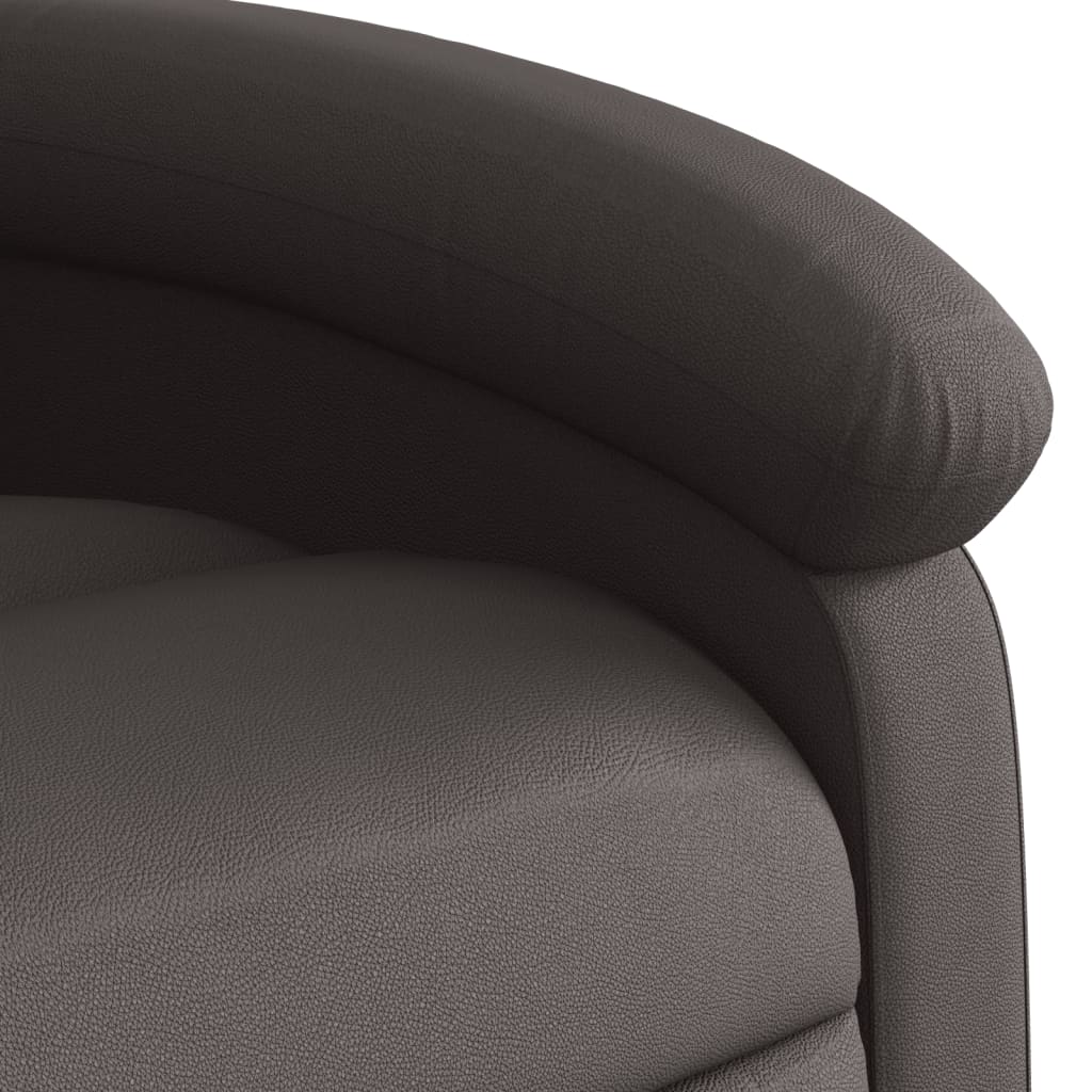 Fauteuil inclinable de massage marron foncé cuir véritable