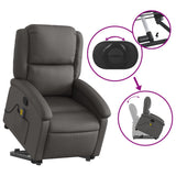 Fauteuil inclinable de massage gris cuir véritable