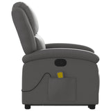 Fauteuil inclinable de massage gris cuir véritable