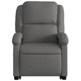 Fauteuil inclinable électrique gris cuir véritable