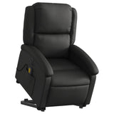 Fauteuil inclinable de massage électrique noir cuir véritable