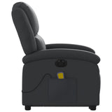 Fauteuil inclinable de massage électrique noir cuir véritable