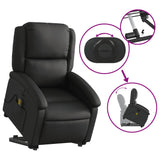 Fauteuil inclinable de massage électrique noir cuir véritable