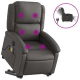 Fauteuil inclinable de massage électrique gris cuir véritable