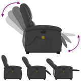 Fauteuil inclinable de massage électrique gris cuir véritable