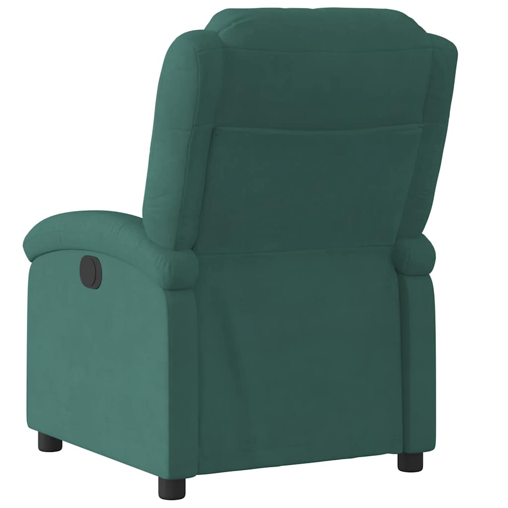 Fauteuil inclinable électrique vert foncé velours