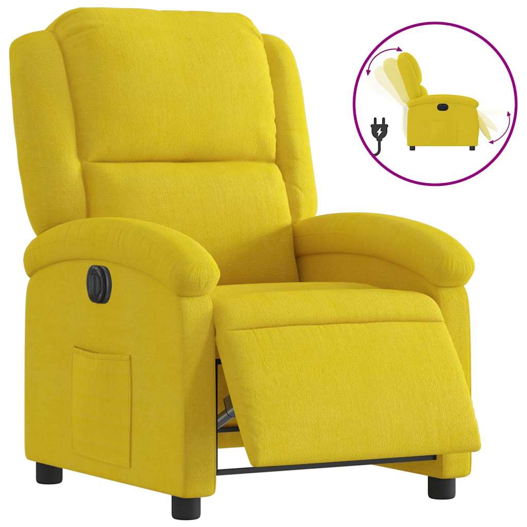 Fauteuil inclinable électrique jaune velours