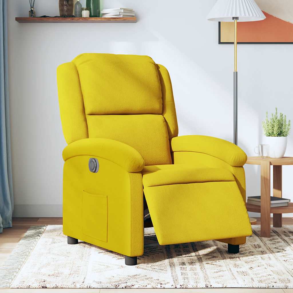 Fauteuil inclinable électrique jaune velours