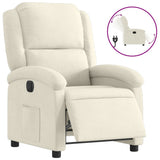 Fauteuil inclinable électrique Crème Velours