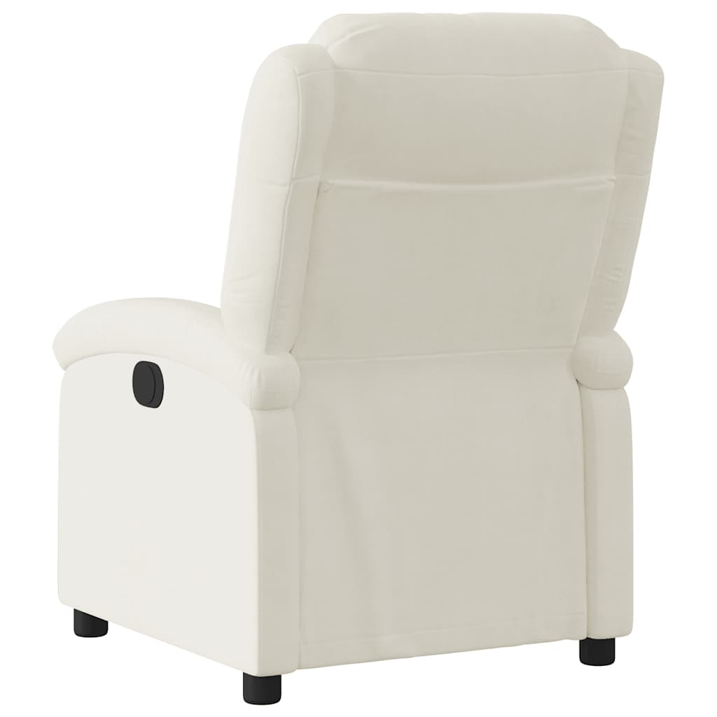 Fauteuil inclinable électrique Crème Velours