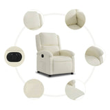 Fauteuil inclinable électrique Crème Velours