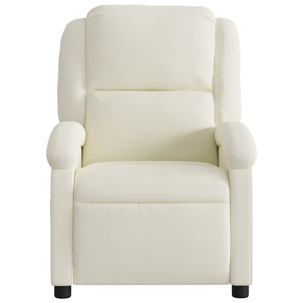 Fauteuil inclinable électrique Crème Velours