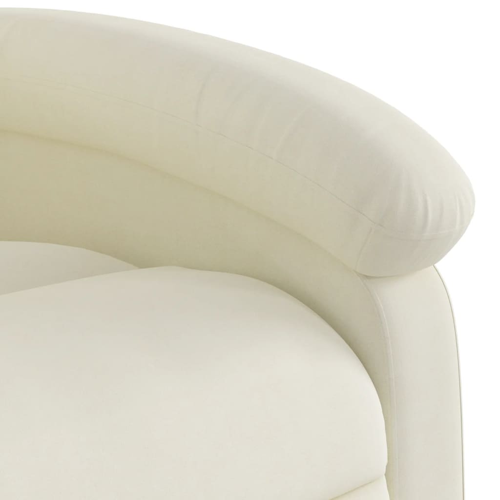 Fauteuil inclinable électrique Crème Velours
