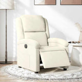 Fauteuil inclinable électrique Crème Velours
