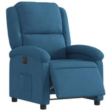 Fauteuil inclinable électrique bleu velours