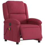 Fauteuil inclinable massage électrique rouge bordeaux velours