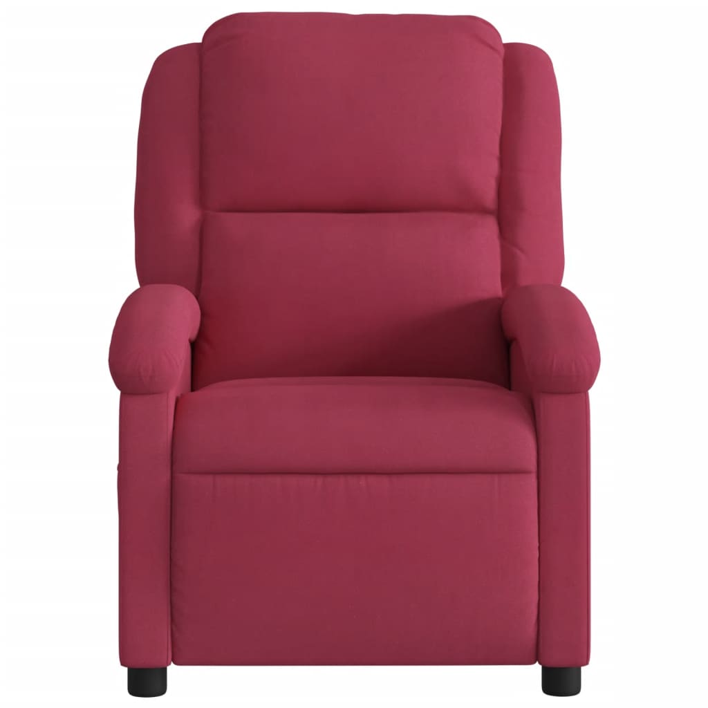 Fauteuil inclinable massage électrique rouge bordeaux velours