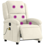 Fauteuil inclinable de massage électrique crème velours