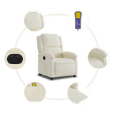 Fauteuil inclinable de massage électrique crème velours
