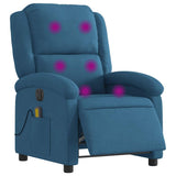 Fauteuil inclinable de massage électrique bleu velours