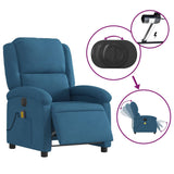 Fauteuil inclinable de massage électrique bleu velours