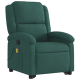 Fauteuil de massage inclinable Vert foncé Velours