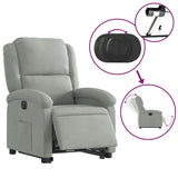 Fauteuil inclinable électrique gris clair velours