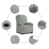 Fauteuil inclinable électrique gris clair velours