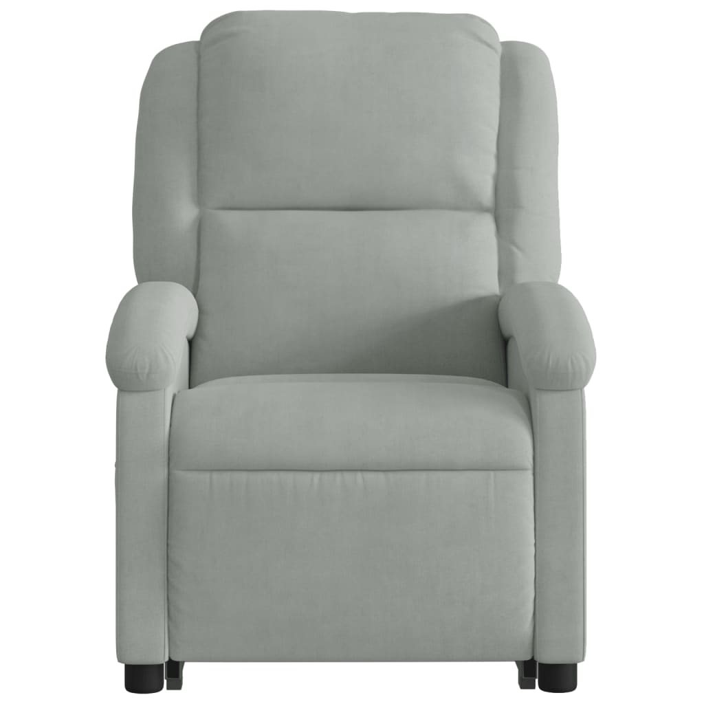 Fauteuil inclinable électrique gris clair velours