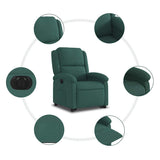 Fauteuil inclinable électrique vert foncé velours