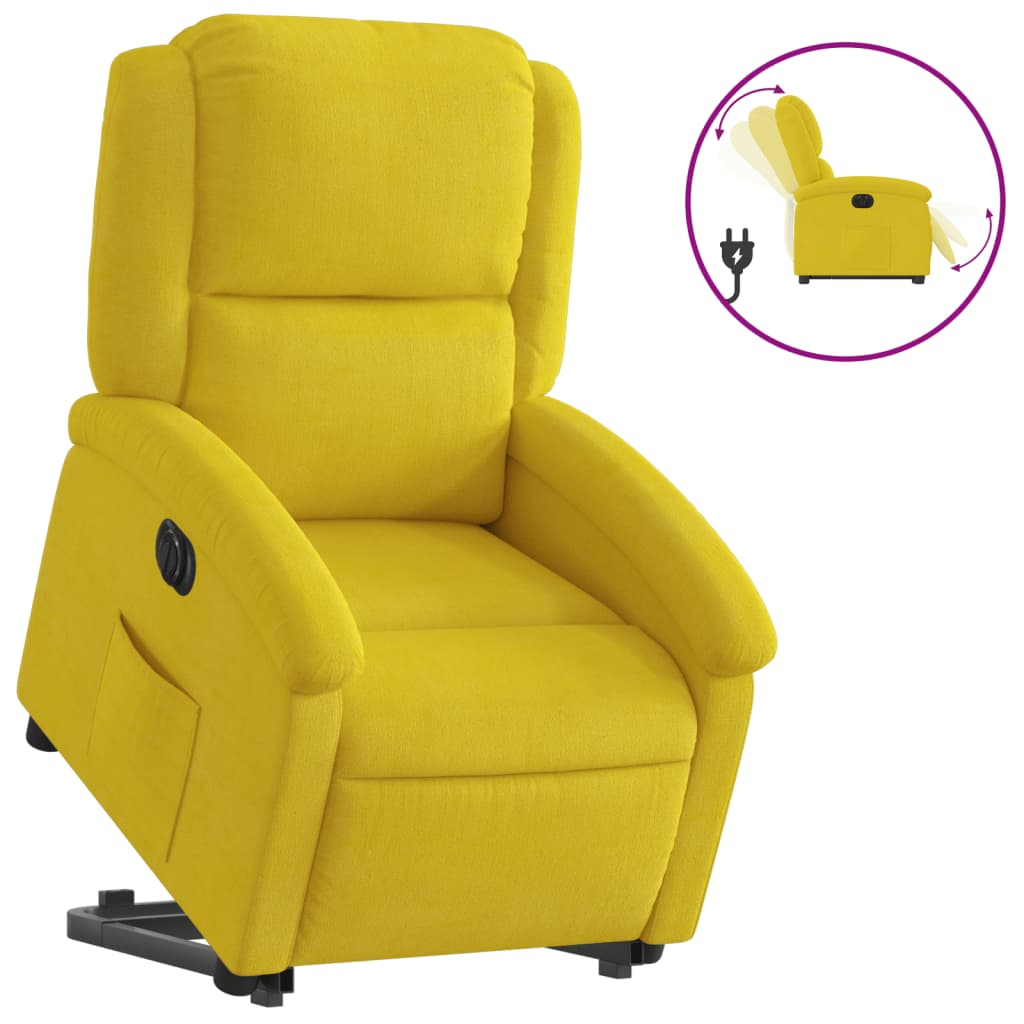 Fauteuil inclinable électrique jaune Velours