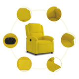 Fauteuil inclinable électrique jaune Velours