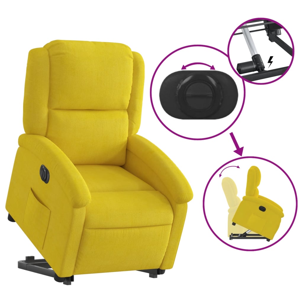 Fauteuil inclinable électrique jaune Velours