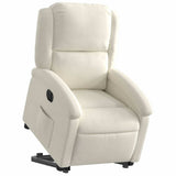Fauteuil inclinable électrique crème velours