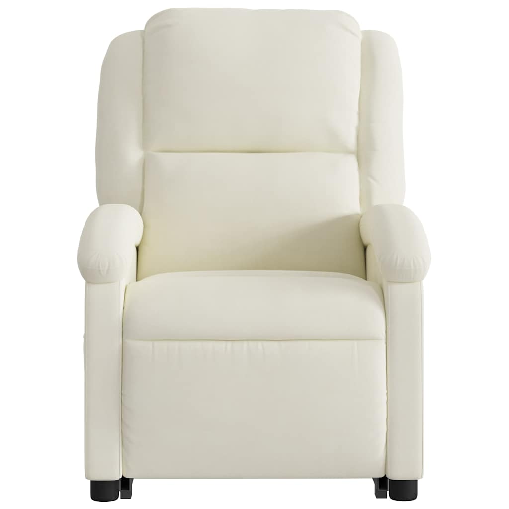 Fauteuil inclinable électrique crème velours