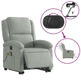 Fauteuil inclinable de massage électrique gris clair velours