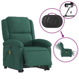 Fauteuil inclinable de massage électrique vert foncé velours