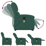 Fauteuil inclinable de massage électrique vert foncé velours