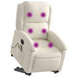 Fauteuil inclinable de massage électrique crème velours